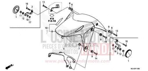 KOTFLUEGEL, VORNE CBR500RAF de 2015
